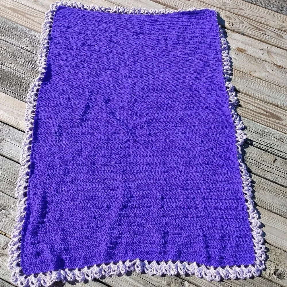 Hand Crochet Purple Lavender Lace Like Crochet Tri